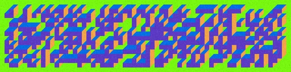 Edward Zajec 'in 1971' deki Il Cubo 'sunun uygulanması. Esasen 8 taştan oluşan bir Truchet fayans seti ve yerleştirme sanatı illüstrasyonu için kurallar