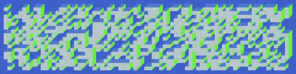 Edward Zajec 'in 1971' deki Il Cubo 'sunun uygulanması. Esasen 8 taştan oluşan bir Truchet fayans seti ve yerleştirme sanatı illüstrasyonu için kurallar