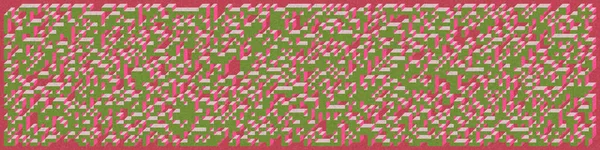 Edward Zajec 'in 1971' deki Il Cubo 'sunun uygulanması. Esasen 8 taştan oluşan bir Truchet fayans seti ve yerleştirme sanatı illüstrasyonu için kurallar