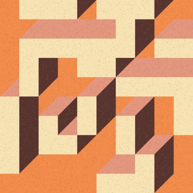 Edward Zajec 'in 1971' deki Il Cubo 'sunun uygulanması. Esasen 8 taştan oluşan bir Truchet fayans seti ve yerleştirme sanatı illüstrasyonu için kurallar