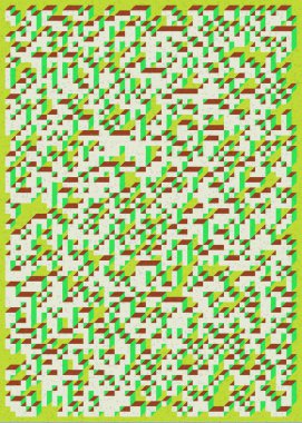 Edward Zajec 'in 1971' deki Il Cubo 'sunun uygulanması. Esasen 8 taştan oluşan bir Truchet fayans seti ve yerleştirme sanatı illüstrasyonu için kurallar