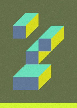 Edward Zajec 'in 1971' deki Il Cubo 'sunun uygulanması. Esasen 8 taştan oluşan bir Truchet fayans seti ve yerleştirme sanatı illüstrasyonu için kurallar