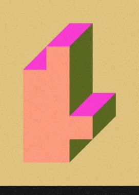 Edward Zajec 'in 1971' deki Il Cubo 'sunun uygulanması. Esasen 8 taştan oluşan bir Truchet fayans seti ve yerleştirme sanatı illüstrasyonu için kurallar