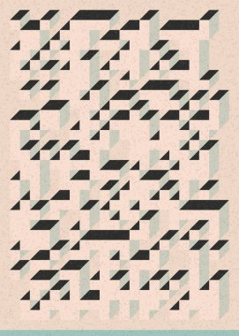 Edward Zajec 'in 1971' deki Il Cubo 'sunun uygulanması. Esasen 8 taştan oluşan bir Truchet fayans seti ve yerleştirme sanatı illüstrasyonu için kurallar