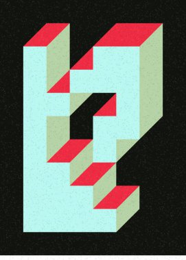 Edward Zajec 'in 1971' deki Il Cubo 'sunun uygulanması. Esasen 8 taştan oluşan bir Truchet fayans seti ve yerleştirme sanatı illüstrasyonu için kurallar