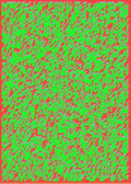 Edward Zajec 'in 1971' deki Il Cubo 'sunun uygulanması. Esasen 8 taştan oluşan bir Truchet fayans seti ve yerleştirme sanatı illüstrasyonu için kurallar