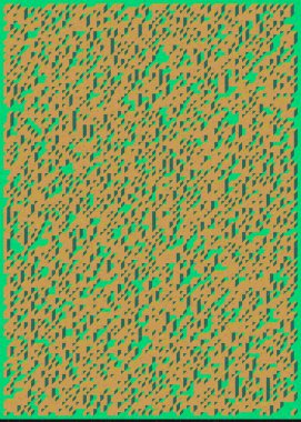 Edward Zajec 'in 1971' deki Il Cubo 'sunun uygulanması. Esasen 8 taştan oluşan bir Truchet fayans seti ve yerleştirme sanatı illüstrasyonu için kurallar