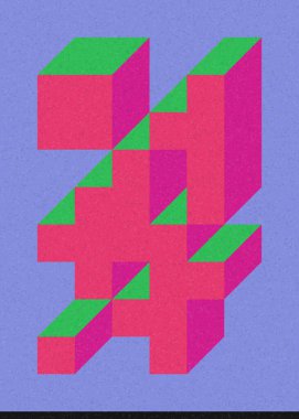 Edward Zajec 'in 1971' deki Il Cubo 'sunun uygulanması. Esasen 8 taştan oluşan bir Truchet fayans seti ve yerleştirme sanatı illüstrasyonu için kurallar