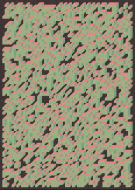 Edward Zajec 'in 1971' deki Il Cubo 'sunun uygulanması. Esasen 8 taştan oluşan bir Truchet fayans seti ve yerleştirme sanatı illüstrasyonu için kurallar