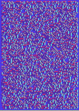 Edward Zajec 'in 1971' deki Il Cubo 'sunun uygulanması. Esasen 8 taştan oluşan bir Truchet fayans seti ve yerleştirme sanatı illüstrasyonu için kurallar