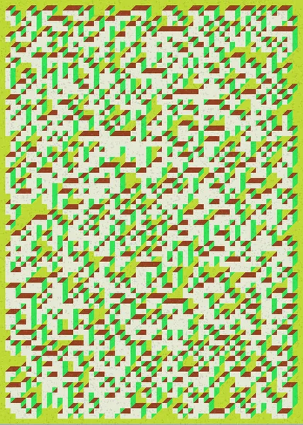 Edward Zajec 'in 1971' deki Il Cubo 'sunun uygulanması. Esasen 8 taştan oluşan bir Truchet fayans seti ve yerleştirme sanatı illüstrasyonu için kurallar