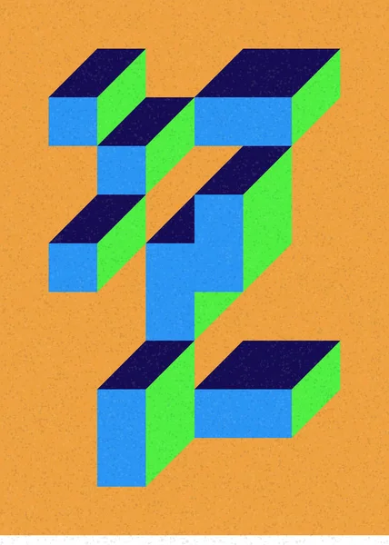 Edward Zajec 'in 1971' deki Il Cubo 'sunun uygulanması. Esasen 8 taştan oluşan bir Truchet fayans seti ve yerleştirme sanatı illüstrasyonu için kurallar