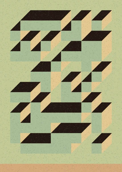 Edward Zajec 'in 1971' deki Il Cubo 'sunun uygulanması. Esasen 8 taştan oluşan bir Truchet fayans seti ve yerleştirme sanatı illüstrasyonu için kurallar