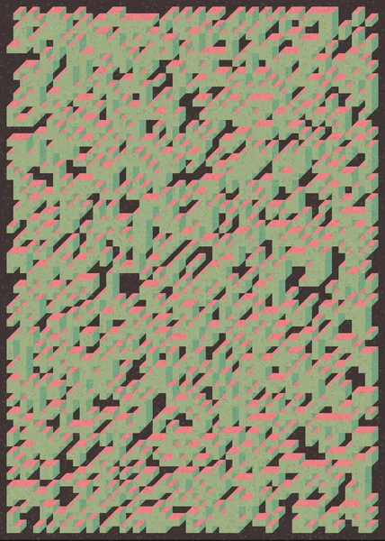 Edward Zajec 'in 1971' deki Il Cubo 'sunun uygulanması. Esasen 8 taştan oluşan bir Truchet fayans seti ve yerleştirme sanatı illüstrasyonu için kurallar