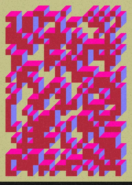 Implementação Cubo Edward Zajec Partir 1971 Essencialmente Conjunto Azulejos Truchet — Vetor de Stock