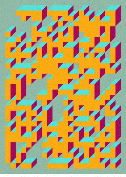 Edward Zajec 'in 1971' deki Il Cubo 'sunun uygulanması. Esasen 8 taştan oluşan bir Truchet fayans seti ve yerleştirme sanatı illüstrasyonu için kurallar