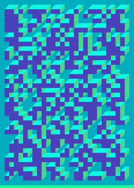 Edward Zajec 'in 1971' deki Il Cubo 'sunun uygulanması. Esasen 8 taştan oluşan bir Truchet fayans seti ve yerleştirme sanatı illüstrasyonu için kurallar