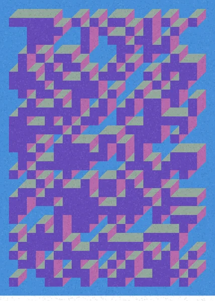 Edward Zajec 'in 1971' deki Il Cubo 'sunun uygulanması. Esasen 8 taştan oluşan bir Truchet fayans seti ve yerleştirme sanatı illüstrasyonu için kurallar