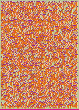 Edward Zajec 'in 1971' deki Il Cubo 'sunun uygulanması. Esasen 8 taştan oluşan bir Truchet fayans seti ve yerleştirme sanatı illüstrasyonu için kurallar