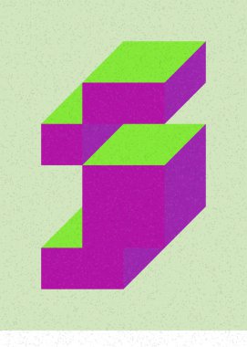 Edward Zajec 'in 1971' deki Il Cubo 'sunun uygulanması. Esasen 8 taştan oluşan bir Truchet fayans seti ve yerleştirme sanatı illüstrasyonu için kurallar