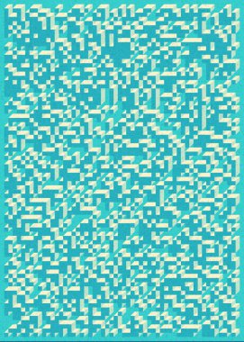 Edward Zajec 'in 1971' deki Il Cubo 'sunun uygulanması. Esasen 8 taştan oluşan bir Truchet fayans seti ve yerleştirme sanatı illüstrasyonu için kurallar