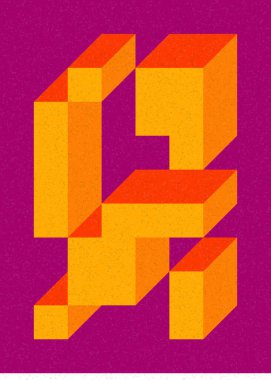 Edward Zajec 'in 1971' deki Il Cubo 'sunun uygulanması. Esasen 8 taştan oluşan bir Truchet fayans seti ve yerleştirme sanatı illüstrasyonu için kurallar