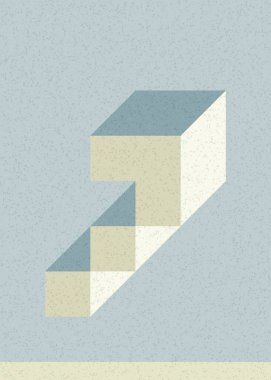 Edward Zajec 'in 1971' deki Il Cubo 'sunun uygulanması. Esasen 8 taştan oluşan bir Truchet fayans seti ve yerleştirme sanatı illüstrasyonu için kurallar