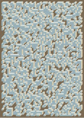 Edward Zajec 'in 1971' deki Il Cubo 'sunun uygulanması. Esasen 8 taştan oluşan bir Truchet fayans seti ve yerleştirme sanatı illüstrasyonu için kurallar