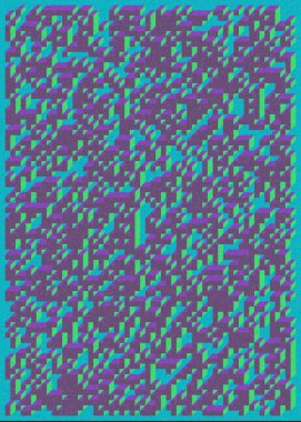 Edward Zajec 'in 1971' deki Il Cubo 'sunun uygulanması. Esasen 8 taştan oluşan bir Truchet fayans seti ve yerleştirme sanatı illüstrasyonu için kurallar