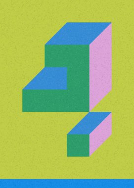 Edward Zajec 'in 1971' deki Il Cubo 'sunun uygulanması. Esasen 8 taştan oluşan bir Truchet fayans seti ve yerleştirme sanatı illüstrasyonu için kurallar