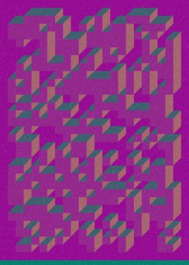 Edward Zajec 'in 1971' deki Il Cubo 'sunun uygulanması. Esasen 8 taştan oluşan bir Truchet fayans seti ve yerleştirme sanatı illüstrasyonu için kurallar