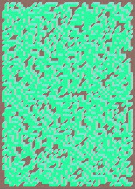 Edward Zajec 'in 1971' deki Il Cubo 'sunun uygulanması. Esasen 8 taştan oluşan bir Truchet fayans seti ve yerleştirme sanatı illüstrasyonu için kurallar