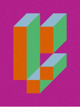 Edward Zajec 'in 1971' deki Il Cubo 'sunun uygulanması. Esasen 8 taştan oluşan bir Truchet fayans seti ve yerleştirme sanatı illüstrasyonu için kurallar