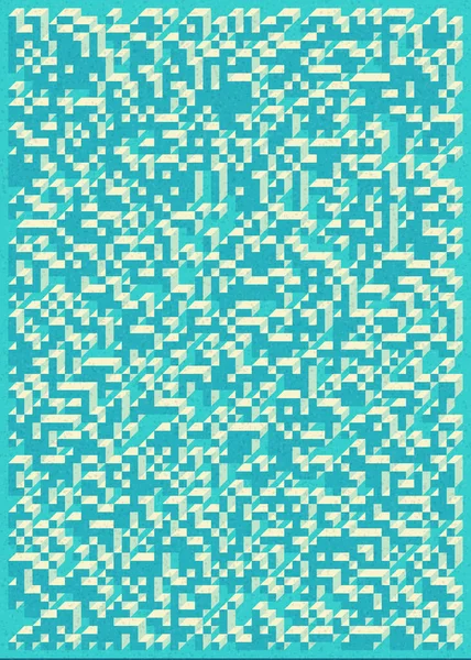 Edward Zajec 'in 1971' deki Il Cubo 'sunun uygulanması. Esasen 8 taştan oluşan bir Truchet fayans seti ve yerleştirme sanatı illüstrasyonu için kurallar