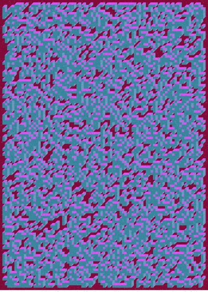 Edward Zajec 'in 1971' deki Il Cubo 'sunun uygulanması. Esasen 8 taştan oluşan bir Truchet fayans seti ve yerleştirme sanatı illüstrasyonu için kurallar