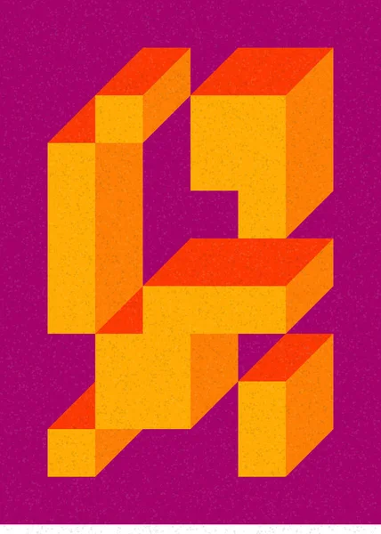 Edward Zajec 'in 1971' deki Il Cubo 'sunun uygulanması. Esasen 8 taştan oluşan bir Truchet fayans seti ve yerleştirme sanatı illüstrasyonu için kurallar