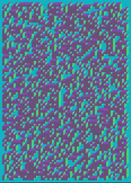 Edward Zajec 'in 1971' deki Il Cubo 'sunun uygulanması. Esasen 8 taştan oluşan bir Truchet fayans seti ve yerleştirme sanatı illüstrasyonu için kurallar