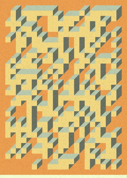 Edward Zajec 'in 1971' deki Il Cubo 'sunun uygulanması. Esasen 8 taştan oluşan bir Truchet fayans seti ve yerleştirme sanatı illüstrasyonu için kurallar