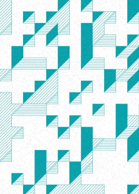 Edward Zajec 'in 1971' deki Il Cubo 'sunun uygulanması. Esasen 8 taştan oluşan bir Truchet fayans seti ve yerleştirme sanatı illüstrasyonu için kurallar