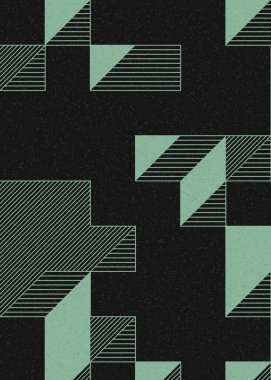 Edward Zajec 'in 1971' deki Il Cubo 'sunun uygulanması. Esasen 8 taştan oluşan bir Truchet fayans seti ve yerleştirme sanatı illüstrasyonu için kurallar