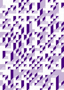 Edward Zajec 'in 1971' deki Il Cubo 'sunun uygulanması. Esasen 8 taştan oluşan bir Truchet fayans seti ve yerleştirme sanatı illüstrasyonu için kurallar