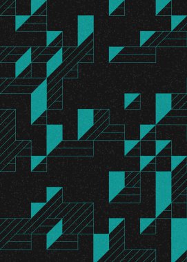 Edward Zajec 'in 1971' deki Il Cubo 'sunun uygulanması. Esasen 8 taştan oluşan bir Truchet fayans seti ve yerleştirme sanatı illüstrasyonu için kurallar