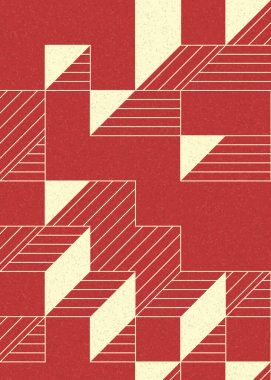 Edward Zajec 'in 1971' deki Il Cubo 'sunun uygulanması. Esasen 8 taştan oluşan bir Truchet fayans seti ve yerleştirme sanatı illüstrasyonu için kurallar