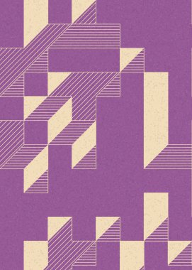 Edward Zajec 'in 1971' deki Il Cubo 'sunun uygulanması. Esasen 8 taştan oluşan bir Truchet fayans seti ve yerleştirme sanatı illüstrasyonu için kurallar