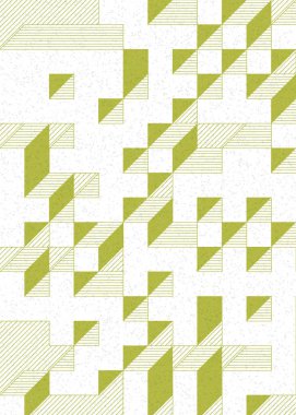 Edward Zajec 'in 1971' deki Il Cubo 'sunun uygulanması. Esasen 8 taştan oluşan bir Truchet fayans seti ve yerleştirme sanatı illüstrasyonu için kurallar