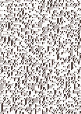 Edward Zajec 'in 1971' deki Il Cubo 'sunun uygulanması. Esasen 8 taştan oluşan bir Truchet fayans seti ve yerleştirme sanatı illüstrasyonu için kurallar