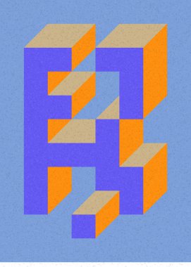 Edward Zajec 'in 1971' deki Il Cubo 'sunun uygulanması. Esasen 8 taştan oluşan bir Truchet fayans seti ve yerleştirme sanatı illüstrasyonu için kurallar