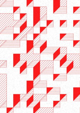 Edward Zajec 'in 1971' deki Il Cubo 'sunun uygulanması. Esasen 8 taştan oluşan bir Truchet fayans seti ve yerleştirme sanatı illüstrasyonu için kurallar