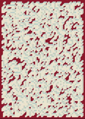 Edward Zajec 'in 1971' deki Il Cubo 'sunun uygulanması. Esasen 8 taştan oluşan bir Truchet fayans seti ve yerleştirme sanatı illüstrasyonu için kurallar