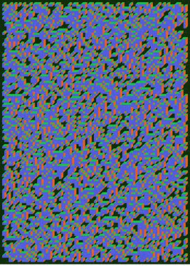 Edward Zajec 'in 1971' deki Il Cubo 'sunun uygulanması. Esasen 8 taştan oluşan bir Truchet fayans seti ve yerleştirme sanatı illüstrasyonu için kurallar